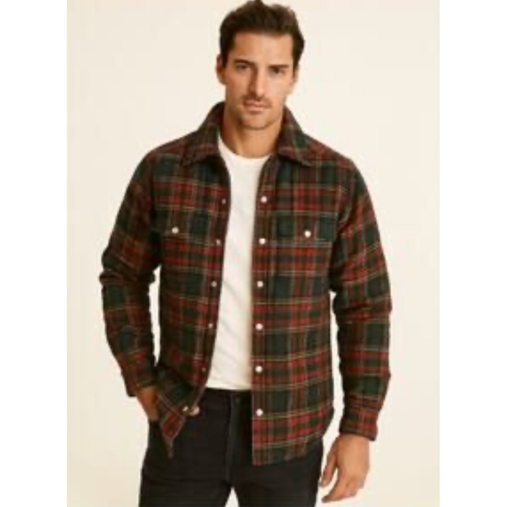 New! Todd Snyder Quilted Wool Blend Plaid Shirt Jacket XS $598